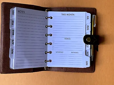 Fits Louis Vuitton PM Agenda: 2024 Insert Weekly Tab Calendar+Filler Paper + Pen • £66.51