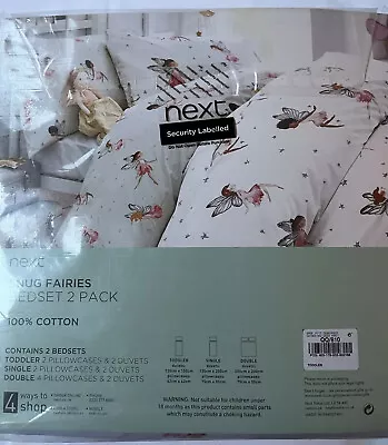 £17.50 • Buy Next Fairies Duvet Cover Set X2 Grey White Toddler New In Pack PPR£36