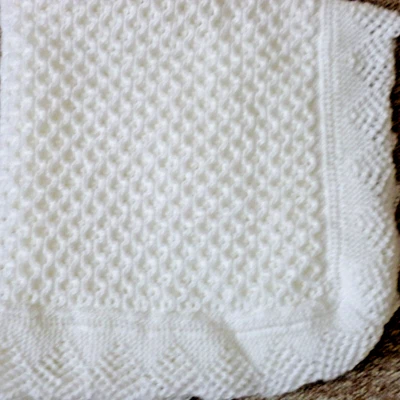 £25 • Buy New White Hand Knitted Baby Shawl/Blanket