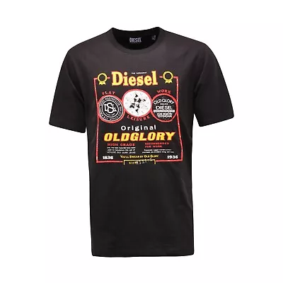 0441AQ Maglia Uomo DIESEL Man T-shirt Black • £69.54