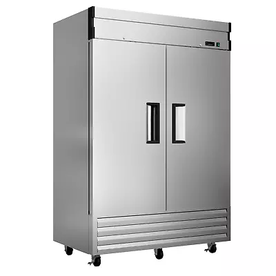 54  Commercial Reach In Freezer Stainless Steel 2 Solid Door 49 Cu.ft Restaurant • $1899