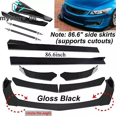 For Honda Accord Coupe Sedan Front Bumper Lip Splitter Spoiler + Side Skirts A+ • $79.99