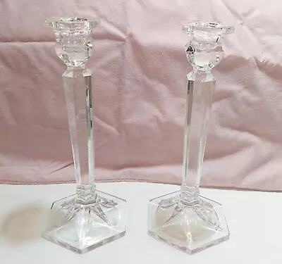 Vtg Set Mikasa Cambridge Clear Crystal Candle Holders • $16