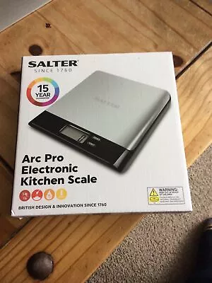 Salter Digital Kitchen Scale Stainless Steel Easy Read Add & Weigh Arc Pro • £21.99