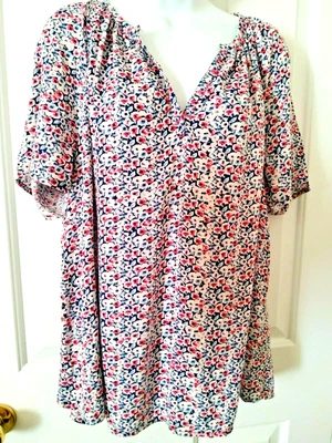 $30.90 • Buy John Lewis Pretty Floral Nwt Top/blouse-size 12-v Neck-shaped Hem-relaxed Fit