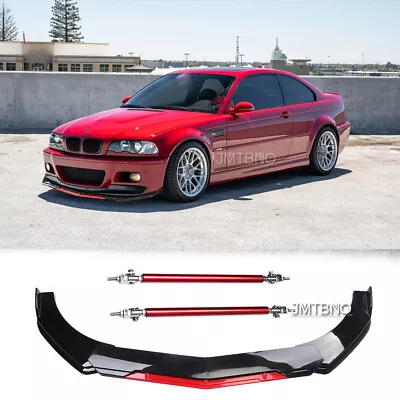 For 3-Series E90 E91 F30 F31 M3 Black&Red Car Front Bumper Lip Spoiler Splitters • $104.11