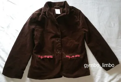 Gymboree Fall Homecoming Girls 3 4 Brown Corduroy Blazer Button Front Jacket • $12.98