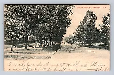 Marietta OH-Ohio Scenic View Of Third Street Antique Vintage C1907 Postcard • $7.99