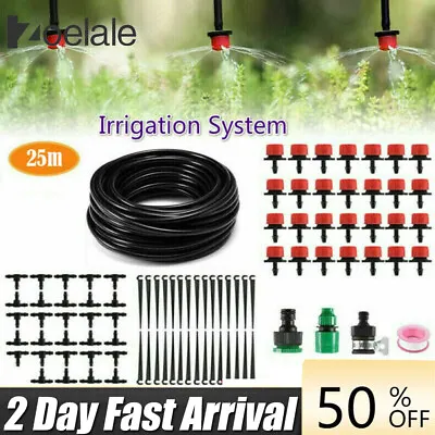 £16.89 • Buy 25M Micro Drip Irrigation Watering Automatic Garden Plant Greenhouse System UK