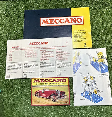 Rare Vintage Meccano Models Set No.1 & 2 Instructions Mancave Postcard Hornby • £12