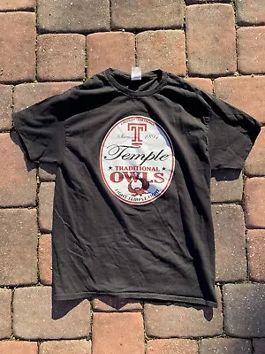 Temple Owls NCAA College T Shirt Black L Vintage Logo  • $10