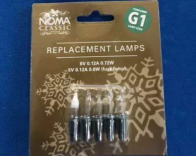 5 Noma G1 Bulbs 4 Clear 6V 0.72W + 1 Fuses 6V 0..6W Genuine Noma Bulbs • £6.79