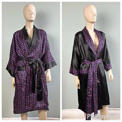 Vintage Kimono Dressing Gown. Reversible Robe. Unisex. Size 18-24 Or Mens XL • £22