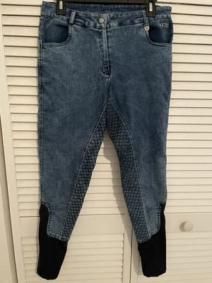 $27.99 • Buy Horze Women’s Denim Breeches Full Silicone Seat Blue SZ 30