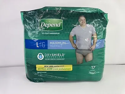 Depend Disposable Underwear Male Large Maximum 17 Ct - Dry Shield - Fit-Flex • $16.15