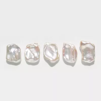 $39.90 • Buy 5 Unique Big 17-18mm Baroque White Real Freshwater Keshi Loose Pearl Undrilled