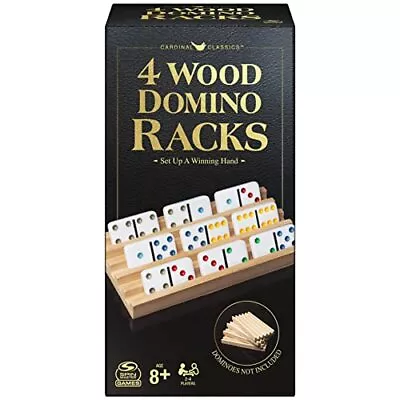 Wood Domino Racks Set Of 4 Trays For Mexican Train And Other Dominoes Games • $13.09
