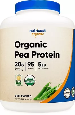 Nutricost Organic Pea Protein Isolate Powder (5LBS) - Protein From Plants • $46.95