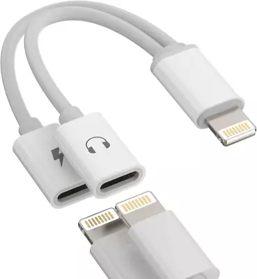 Iphone Headphone Adapter Apple MFI Certified(2In1)Dual Lightning Splitter Don... • $13.25