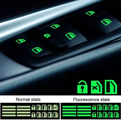 Luminous Green Car Door Window Switch Button Sticker Night Safety Accessories • $6.59