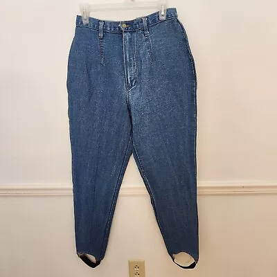 New Vintage 80s Jean Stirrups Size 12 Womens Denim Bill Blass High Rise USA Mom • $24.99