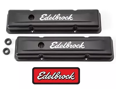 Edelbrock Signature Series Black Valve Covers 4443 Chevy SBC 283 305 350 400 • $68.90