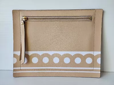 $38.50 • Buy Oroton Beige Gold Detail Zip Clutch Designer Gypsy Goddess Style