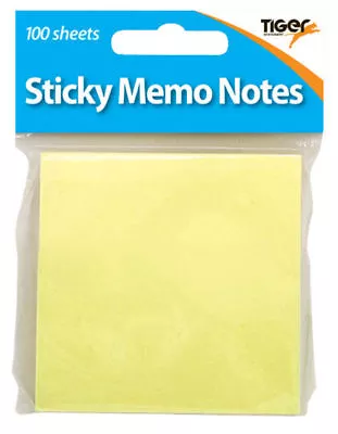 Sticky Memo Notes Pad Square Yellow Block Self Adhesive Index Tabs 100 Sheets  • £1.79