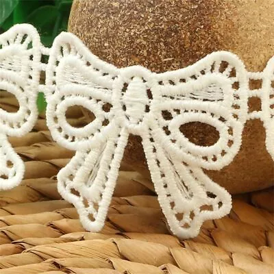 Bowknot Embroidered Lace Ribbon Knitting Wedding Trim DIY Sewing Craft Supplies • $9.61