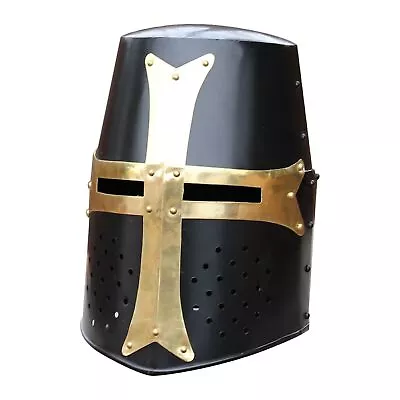 Medieval Metal Knight Helmets | Premium Quality With Fitted Leather Liner • $84.59