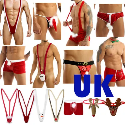 UK Sexy Men Novelty Christmas Reindeer Thong G-String Pants Underwear Underpant • £11.03