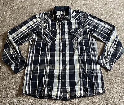 Roar Strength Refined Richness Roars Plaid Embroidered Button Shirt Fits Large • $26