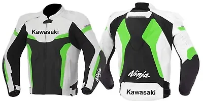 Kawasaki Ninja Motorbike Leather Jacket Motorcycle Racing MotoGP Leather Jacket • $155