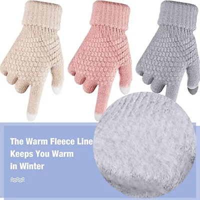 Women's Winter Touchscreen Gloves Warm Knit Gloves For Running Driving Cycling • £1.98