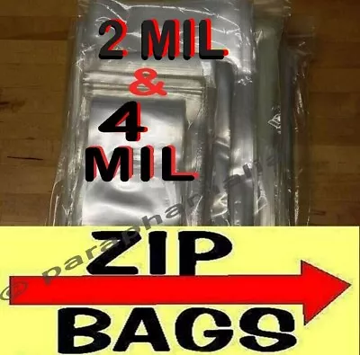 Clear Reclosable Zip Bags 2Mil HEAVY-DUTY 4-Mil Plastic Lock Zipper Seal Baggies • $94.98