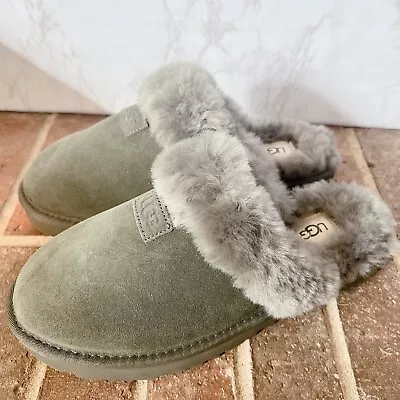 UGG Cozy Genuine Shearling Slide Shoes Slippers Forest Night Green Womens US 8 • $82.50