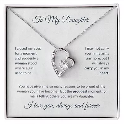 To My Daughter - Proudest Moment Forever Love Necklace White Gift From Mom Dad • $17.99