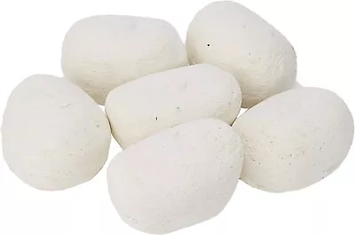 GAS COAL FIRE REPLACEMENTS 20 WHITE RCF CERAMIC STONES PEBBLES FOR GAS FIREs • £19.97