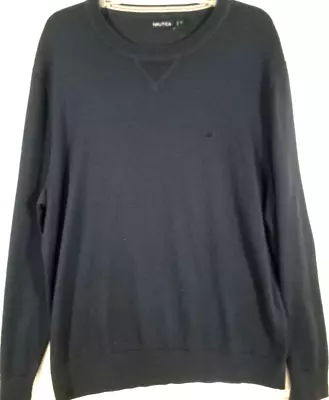 NAUTICA-Mens Classic Crewneck Pullover Sweater Extra Large XL Blue-Soft & Warm • $13.99