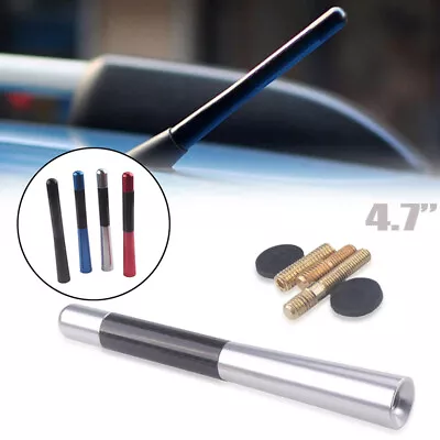 12cm Universal Car Silver Short Stubby Antenna Decora Aerial Mast Screw Type • $7.89