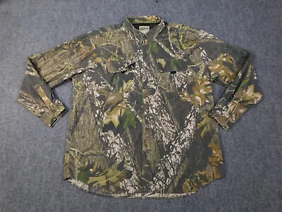 Fieldstaff Mossy Oak Camoflauge Shirt Mens 2XL Break Up Vented Hunting Outdoors • $11.37
