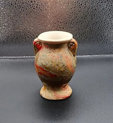 Vintage 1940's Morton Pottery End Of Day Multicolor Swirl Urn Vase • $12.99