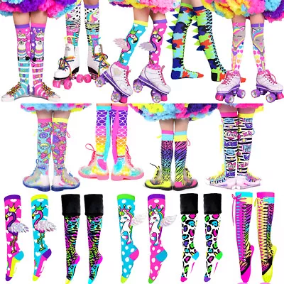 MADMIA SOCKS Girls + Adults Knee High Colorful Crazy Funky Cool Fun Lace Up  • £16.97