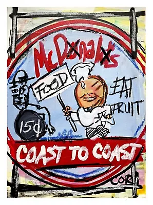 Corbellic Abstract 12x16 Mcdonald Poster Vintage Ad Collectible Canvas Art • $220