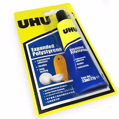 UHU Expanded Polystyrene – Transparent Adhesive – 33ml - BUY 3 GET 1 FREE • £4.99