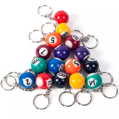 2 PCS Colorful Billiards Shaped Keyring Ball Billiard Pool Ball Mini Gift • $16.69