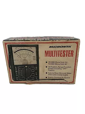 Radio Shack Micronta 18-Range 30000 Ohms/ Volt DC MULTITESTER No. 22-203B  • $49.99