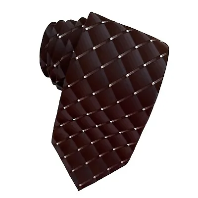 NWT Van Heusen Neck Tie Smooth Silk Stain Resistant 57L 3.5W Dots Geometric • $15.99