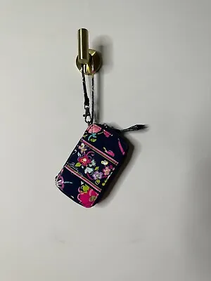 Vera Bradley Ribbons Carry It All Wristlet Wallet Navy/Pink • $17.95