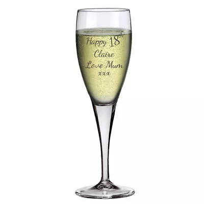 Personalised 6oz Champagne Flute 18th 21st 30th Birthday Gift Any Text Engraved • £9.99